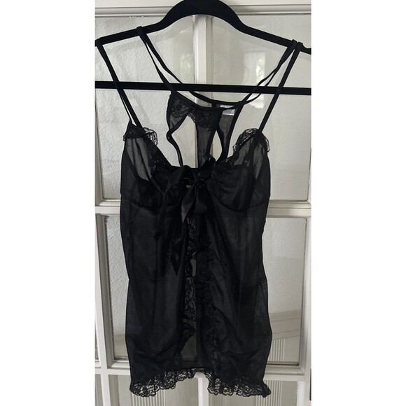 Black Lace Babydoll Lingerie Set Womens Small  NWOT - Picture 1 of 10